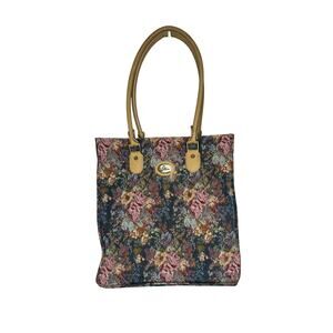 VTG Skyway Tapestry Shoulder Bag Blue Floral Weekender Tote Carry On Travel L